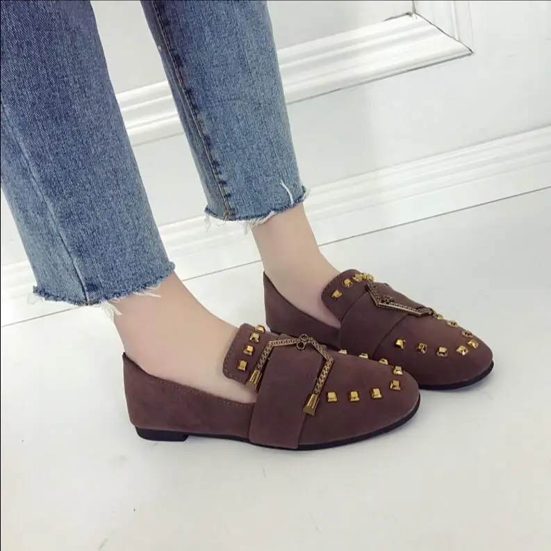 0 Peas shoes female 2018 spring new flat Korean version of the wild retro square lazy Lofo free shipping | Обувь