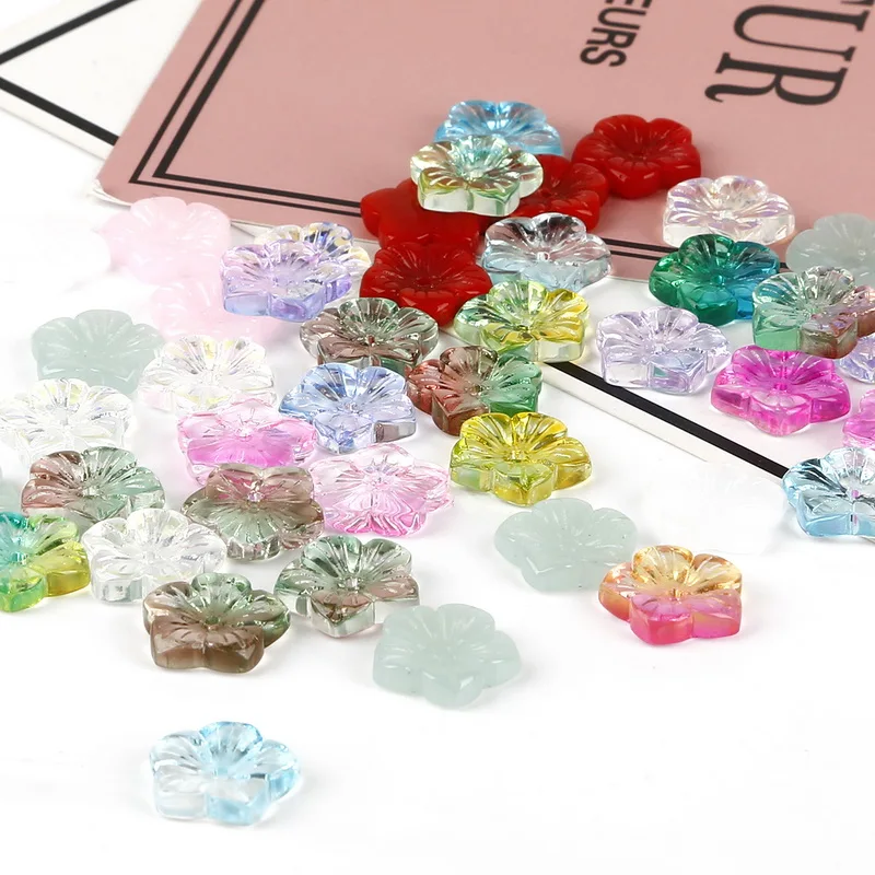 Чешские бусины в форме пяти цветов 13x13 мм отверстие 1 5 для подвесок сережек