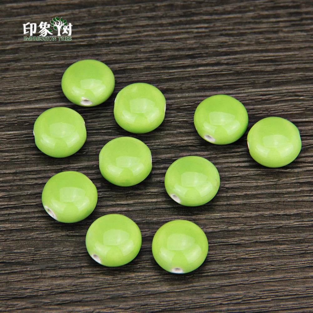 

10Pcs/Lot 15*16mm Semi-finished Round Flat Ceramic Loose Beads For Handmade Diy Jewelry Making Bracelets Supplies Wholsale 59