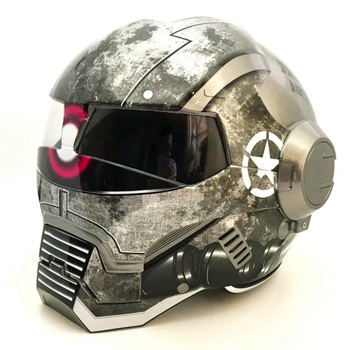 Bright Gray Яркий серый zaku армейский военный шлем MASEI IRONMAN железный человек мотоциклетный шлем Ретро полушлем открытый 610 ABS - Цвет: Bright Gray