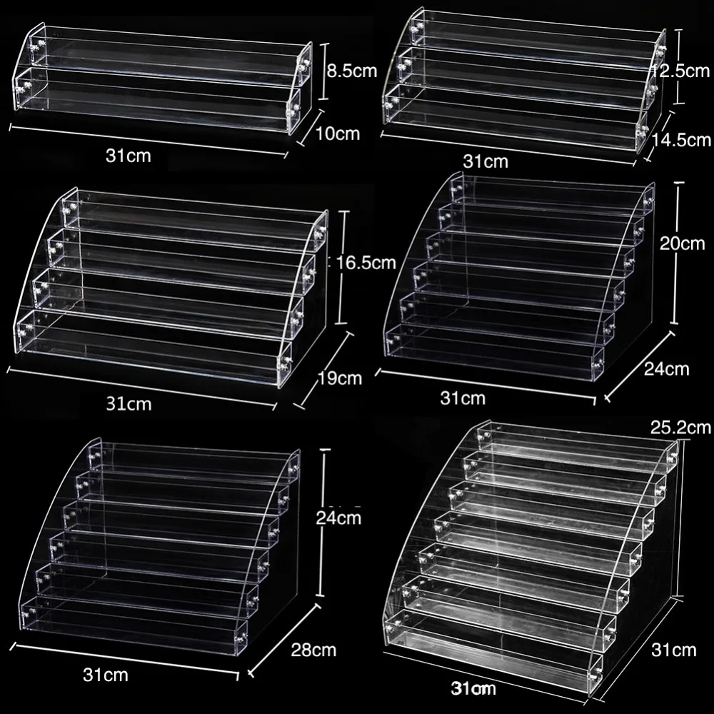 Многоуровневая дополнительная стойка акриловая прозрачная для лака ногтей
