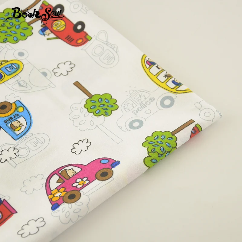 100% хлопок Ткань Текстиль для дома прекрасный автомобиль мультфильм дизайн