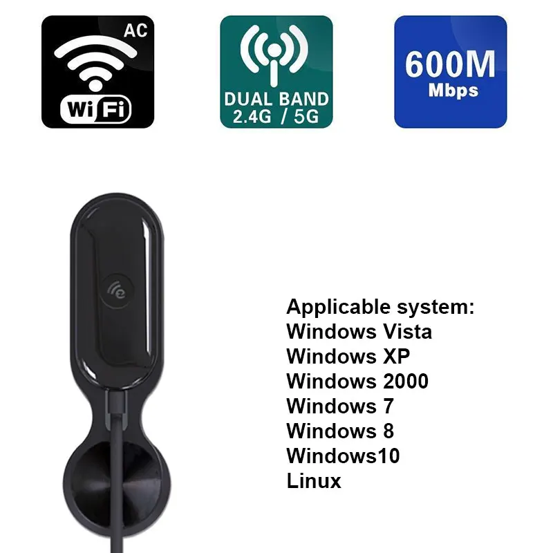 Mini Wifi Adapter Laptop 600Mbps Wireless LAN Network Cards Card Desktop | Компьютеры и офис