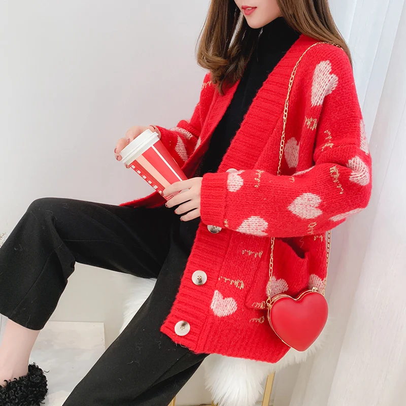 women clothing 2019 sweaters fashion cardigan Cotton Office Lady Pockets Print winter clothes |