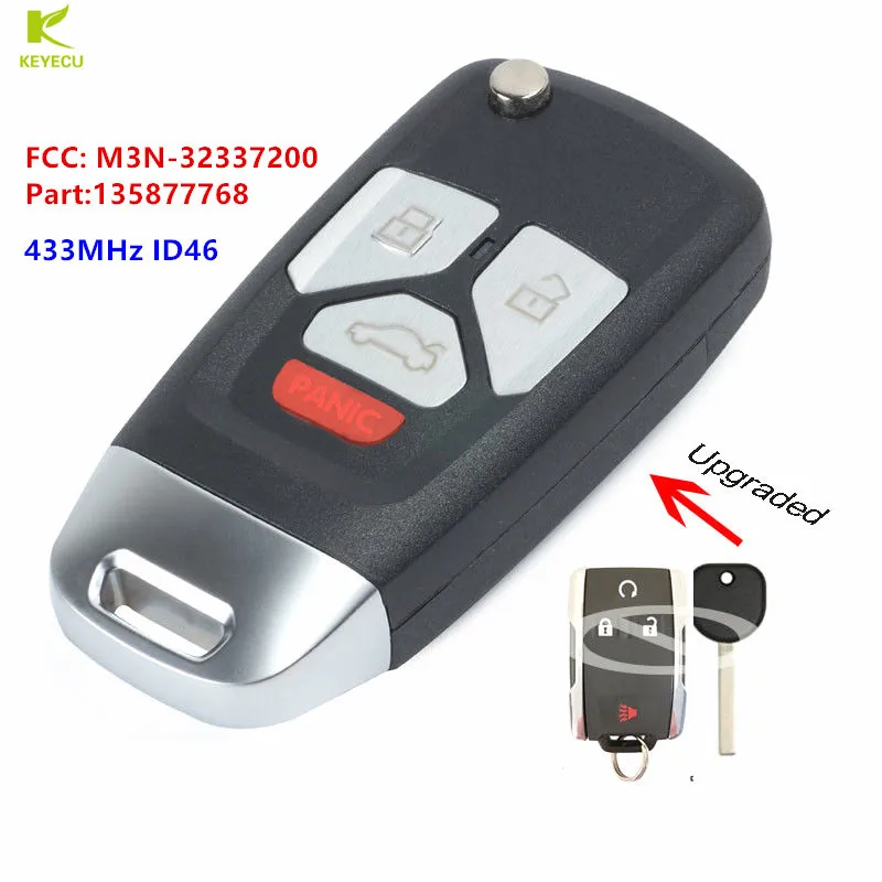 KEYECU Замена новый обновленный Флип дистанционный брелок 433 МГц ID46 для 2015 GMC Canyon