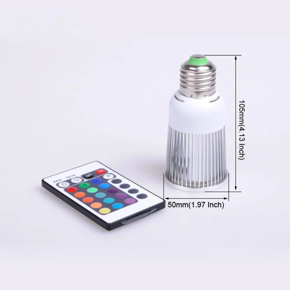16 Цвета 5 Вт rgb светодиодные лампы AC85-265V E27 с ИК-пульта дистанционного управления