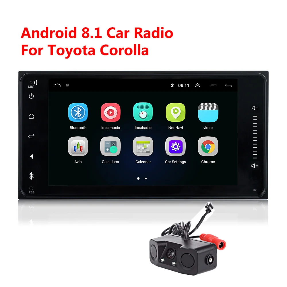 with PZ451 Android 8,1 Двойной Дин радио для Toyota Terios Старый Corolla Camry wifi Bluetooth gps навигация Универсальный Радио Емкостный - Цвет: with PZ451