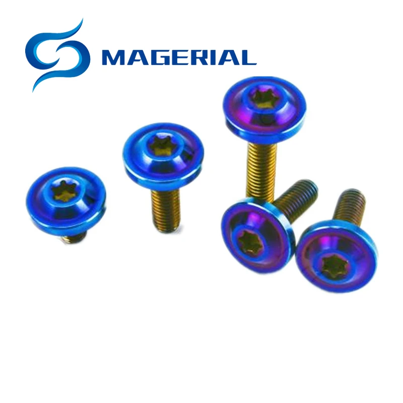 M6 10 мм-30 мм Ti Болт для велосипеда и мотоцикла DIY Torx разъем Ride Shell титановые болты сгоревшие синий цвет винты Ti крепеж