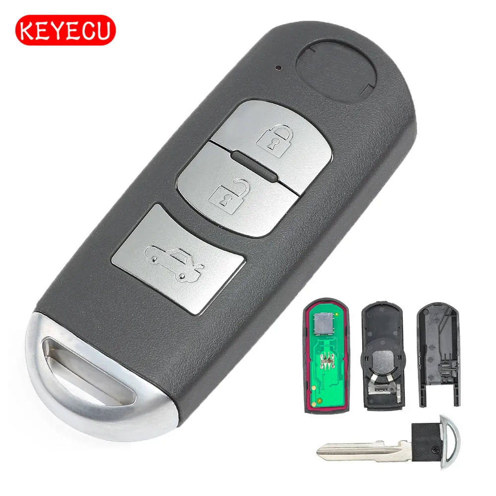 Keyecu 2 шт./лот умный дистанционный ключ 3 кнопки 433 МГц PCF7953 для Mazda 6 режим: