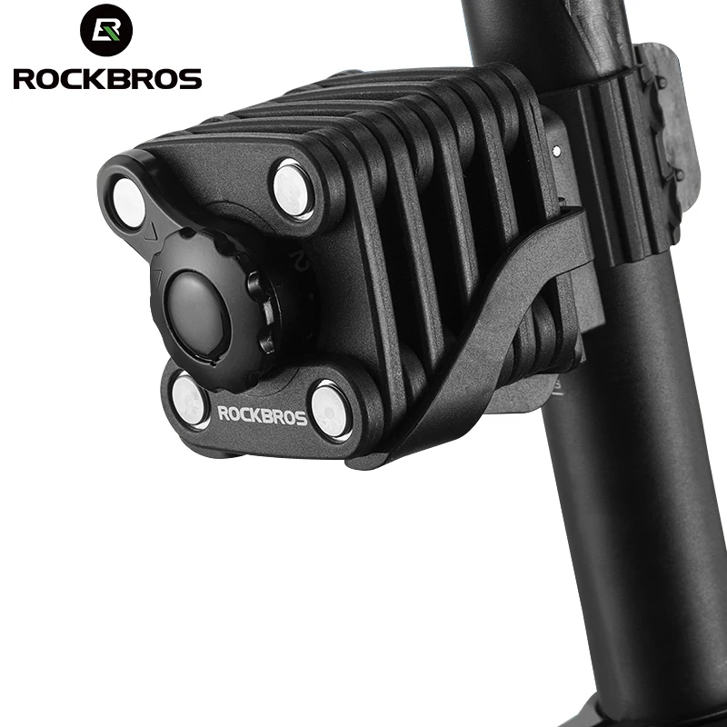 

ROCKBROS Bike Lock Bicycle Password Lock Mini Portable Anti Theft Foldable Chain High Security Resistant Cycling Hamburg Lock