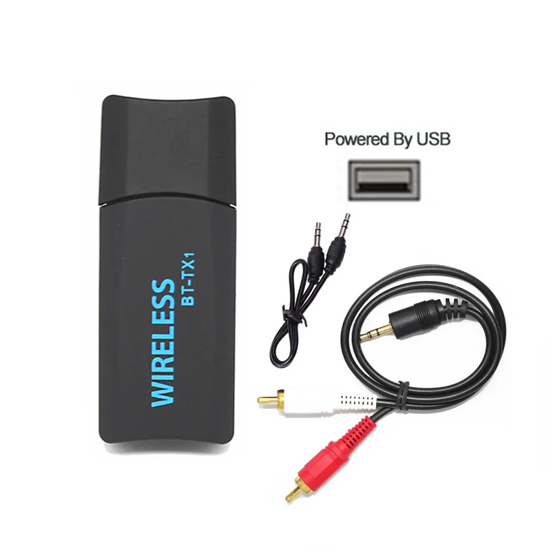Портативный Bluetooth-передатчик стерео аудио Беспроводной USB-адаптер AUX для ТВ ПК iPod