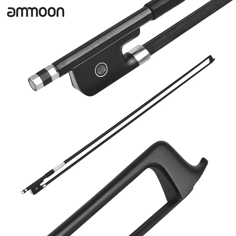 

Ammoon 4/4 полноразмерная скрипка с бантом, лук из углеродного волокна, круглая палка, черная лягушка из черного эбенового дерева, хорошо сбалан...