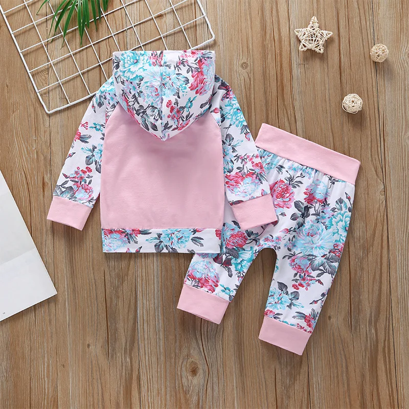 Комплект одежды для новорожденных девочек весенний Модный комплект из 2