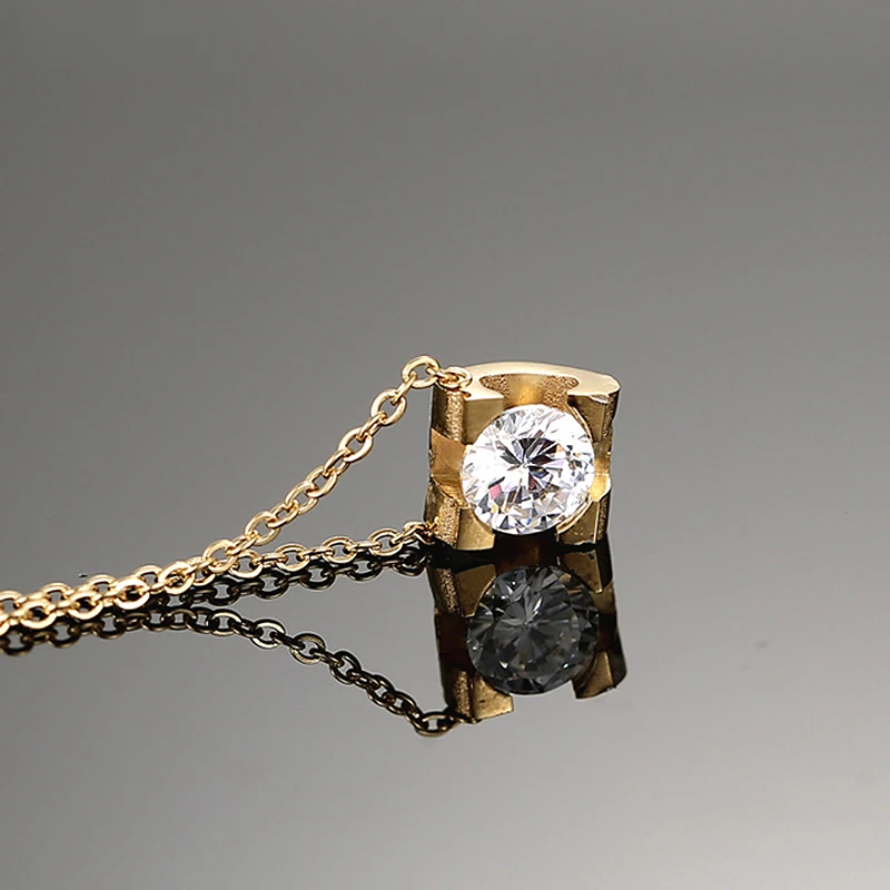 Классические ожерелья-чокер из титановой стали ожерелья для женщин золотой цвет