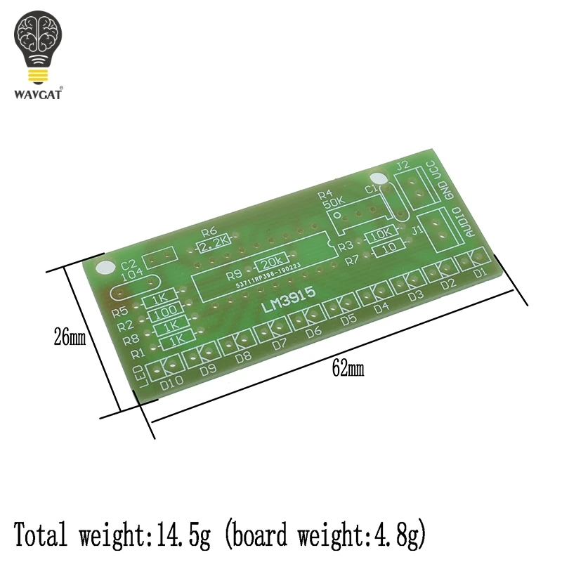 LM3915 DC 9 V-12 V 10 светодиодный звук аудио анализатор спектра комплект индикатор уровня DIY Electoronics пайки практика набор для лабораторий
