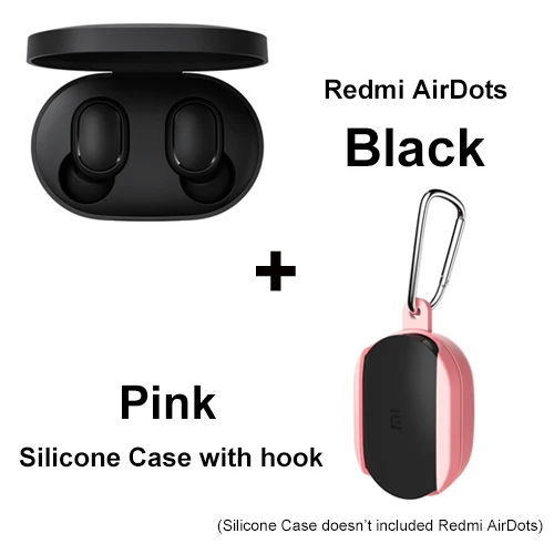 Add Pink Case2 Оригинальные беспроводные наушники Xiaomi Redmi AirDots, Bluetooth 5,0, DSP, активная гарнитура с шумоподавлением TWSEJ04LS 4,1g - Цвет: Add Pink Case2