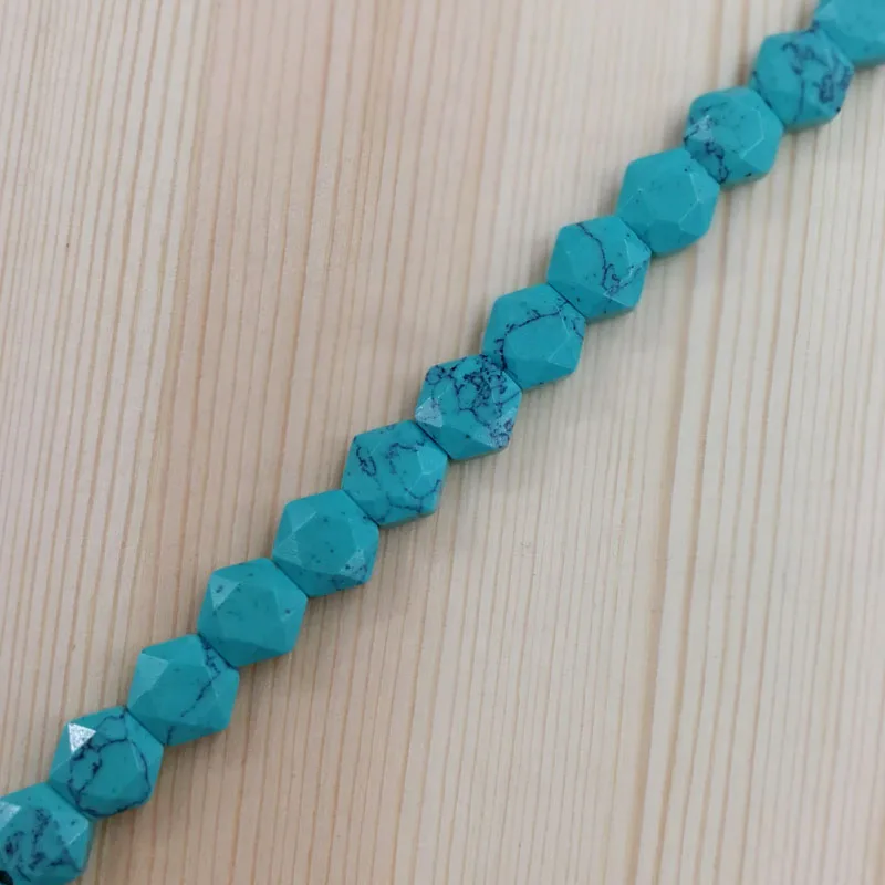

Wholesale fashion blue calaite stone 8mm Natural Hexagonal section beads 50pcs/lot for jewelry making necklace accessories