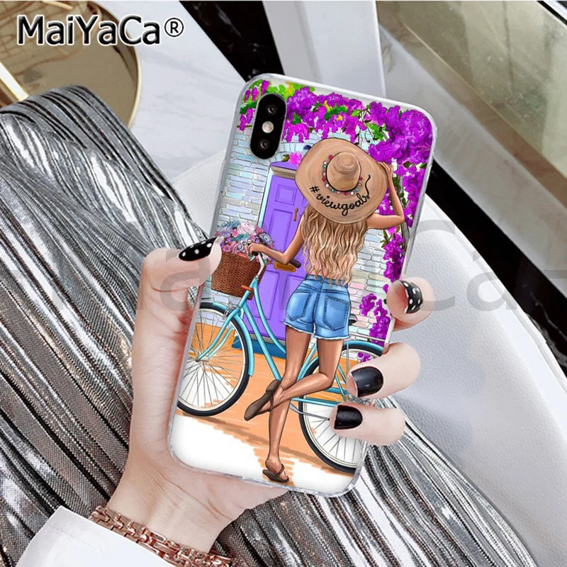 MaiYaCa VOGUE Рождество принцесса девушка кошка черный чехол для телефона для iphone 11 pro X XS MAX 66S 7 7plus 8 8Plus 5S SE XR - Цвет: A14
