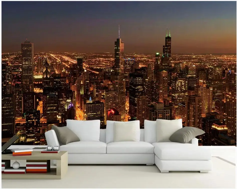 3d обои WDBH фото на заказ HD ночная городская сцена фон для гостиной домашний декор