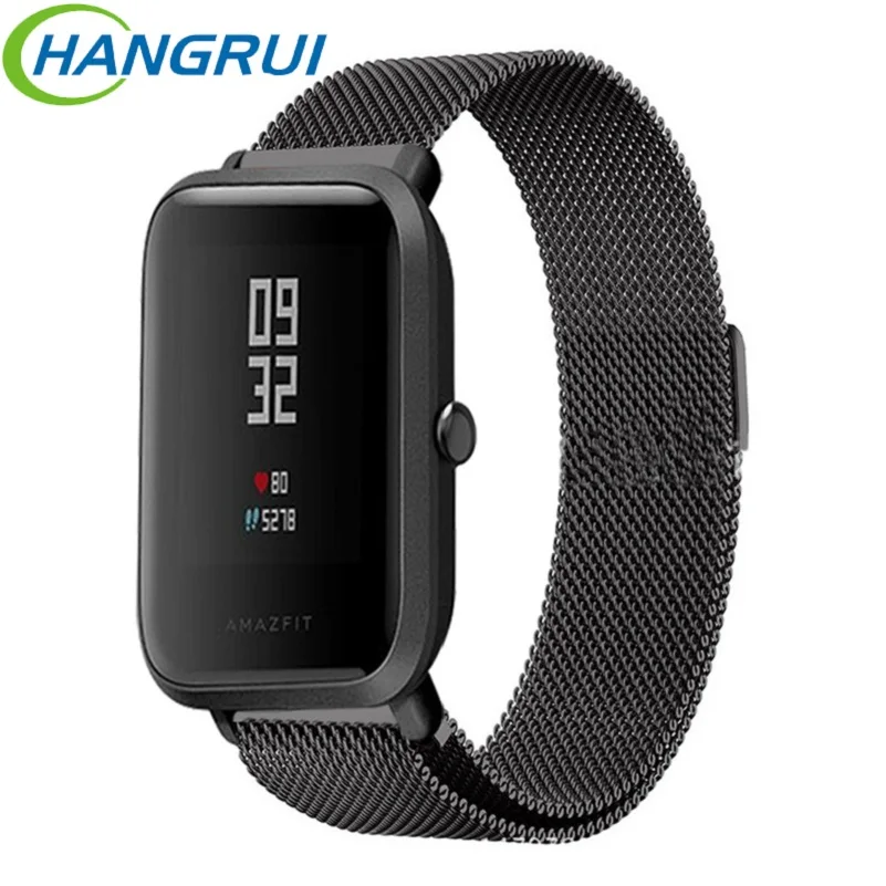 Металлические ремешки для Xiaomi Huami Amazfit Bip BIT Lite Youth Smart Watch ремешок умный браслет 20 мм спортивный ремешок для часов Milans