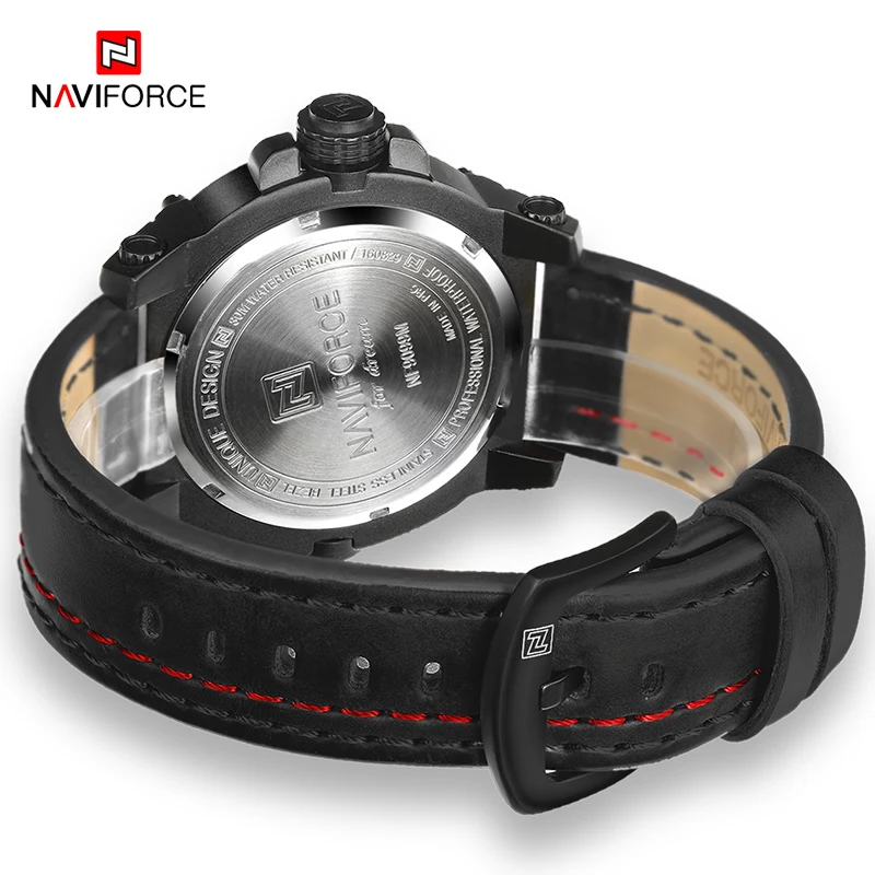 Naviforce Для мужчин модные Кварцевые наручные часы Водонепроницаемый Спортивные