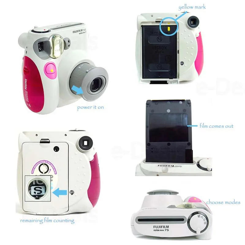 100% оригинальная фотокамера Fujifilm Instax Mini 7s набор для мгновенной фотосъемки с 10