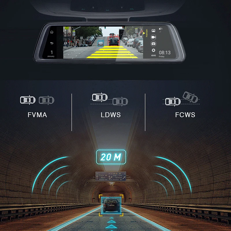 10 дюймов видеорегистратор для автомобиля Full Touch ips 4G Android зеркало gps FHD 1080P