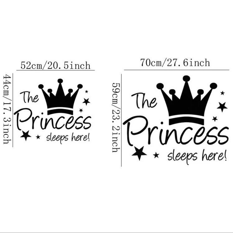 Настенные стикеры в виде короны принцессы сна здесь звезды для детской комнаты