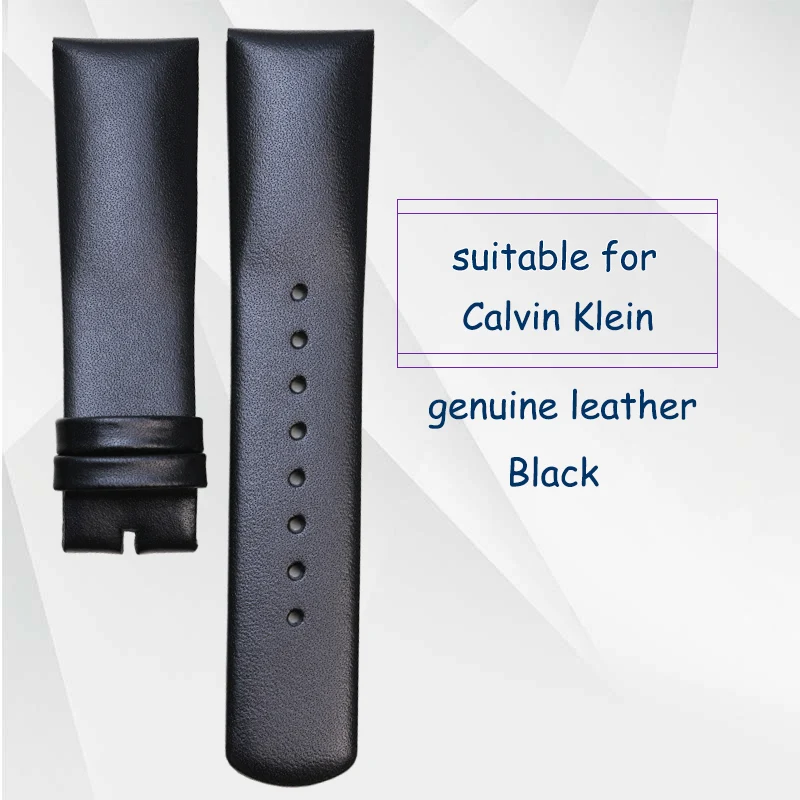 Black PESNO подходит для Calvin Klein высокого полудня K8 ремешок Ремешок из телячьей кожи Кожаный Браслет Черного и темно-коричневого цвета со штифтовым соединением, с пряжкой - Цвет ремешка: Black