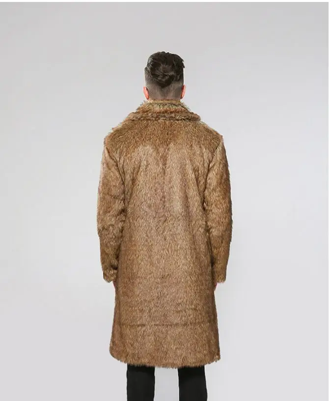 

2021 new Haining fur coat personality wild casual men's autumn and winter clothing imitation fox fur male shirt large size
