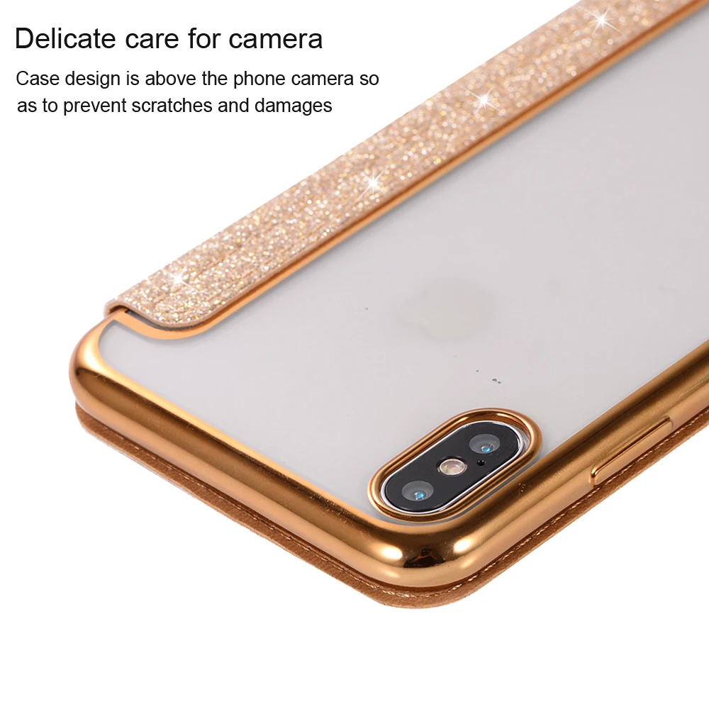 Чехол кошелек с 3d блестками для iPhone X 8 Plus 5 чехол блестящей кожаной сумкой 6 6S 7 XS Max