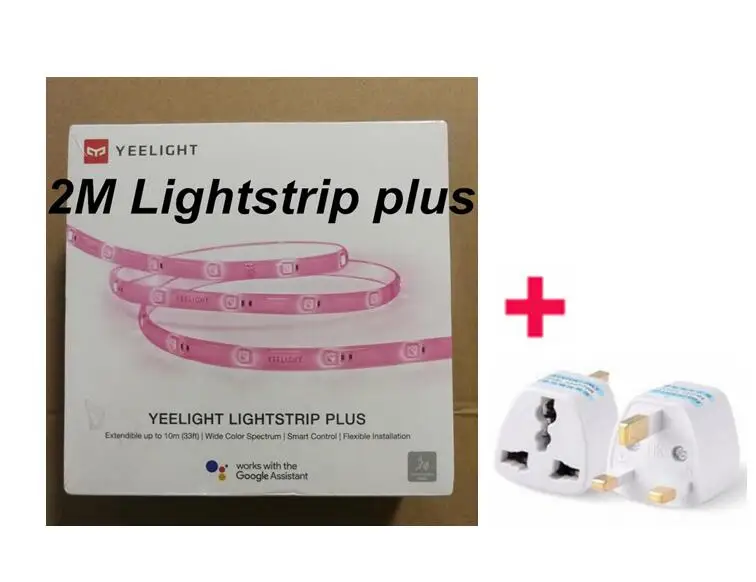 add UK plug Xiao mi jia Yeelight светильник, полоса плюс до 10 м, обновленная версия, умный удлинитель, светодиодный светильник, ремешок для работы с mi home app - Цвет: add UK plug