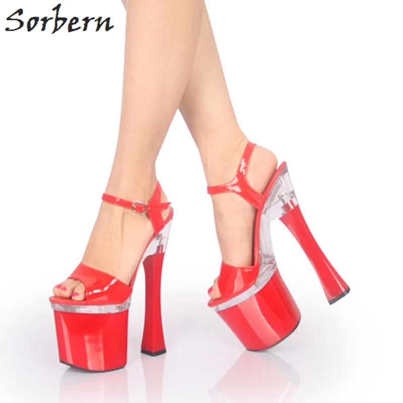 Женские сандалии из лакированной кожи на высоком каблуке 18 см 8 см|sandal shoes|party