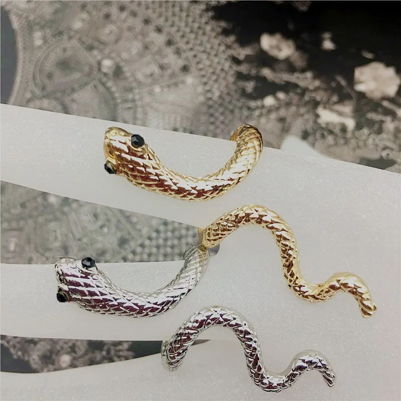 Высокое качество уникальная змеиная форма кольца золото серебро цвет сплав