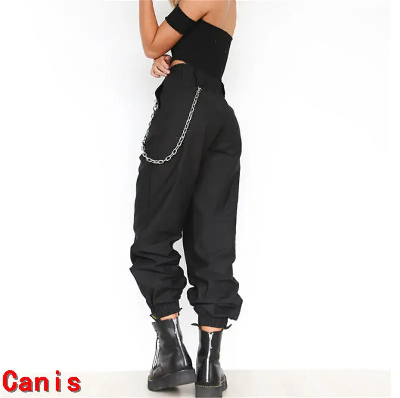 Хит продаж женские свободные повседневные брюки костюм боевые карго с высокой