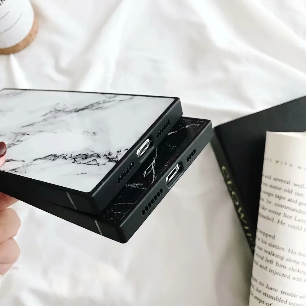 Fashion Marble Pattern Square Case For iPhone 11 Pro Max 6 6S 7 8 Plus 10 Silicone Soft Back Cover X XR XS Coque |