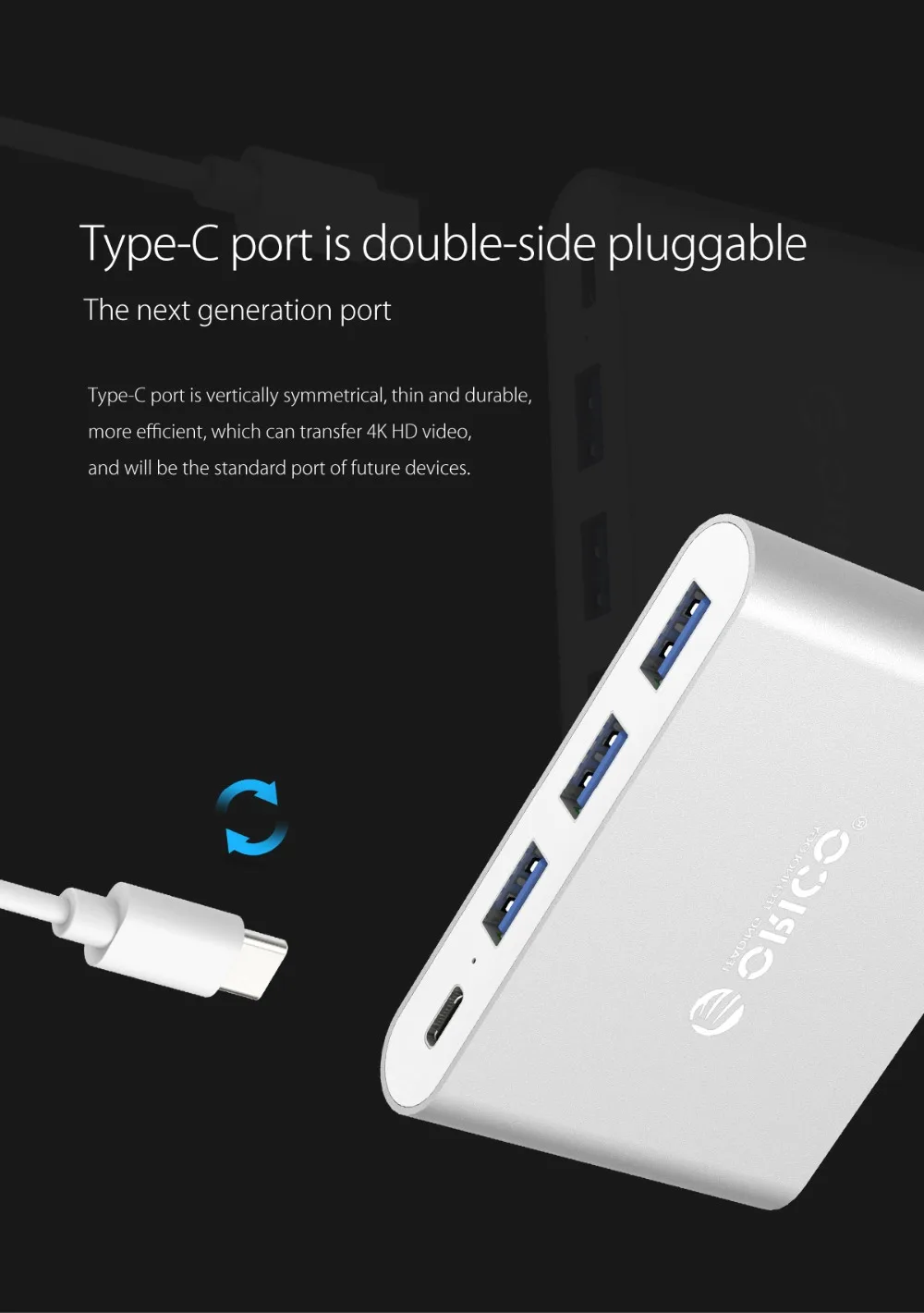 ORICO USB HUB Кабель-Переходник USB C на HDMI RJ45 VGA Тип-C PD адаптер для Mac/samsung Galaxy/huawei Тип C USB 3,0 концентратор