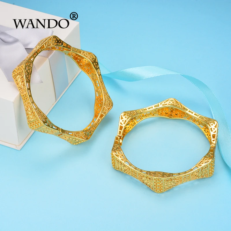 WANDO 2 шт./лот геометрический многогранный браслет эфиопское золото открытый