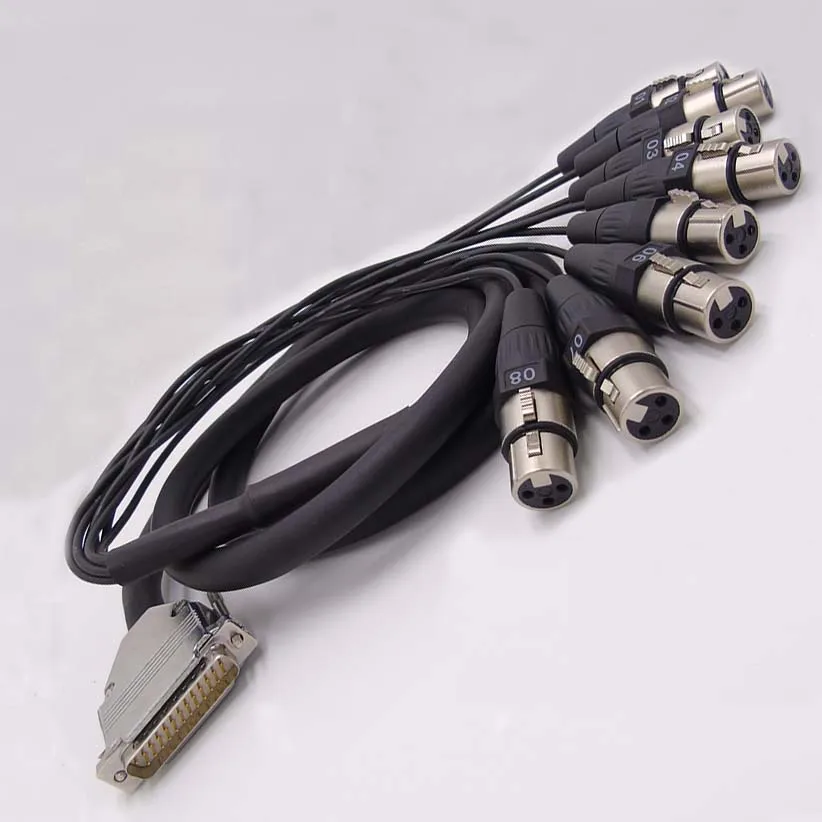 

Высококачественный 8-канальный аналоговый Змеиный кабель, DB-25-8x XLR Female-10-дюймовый аудиокабель