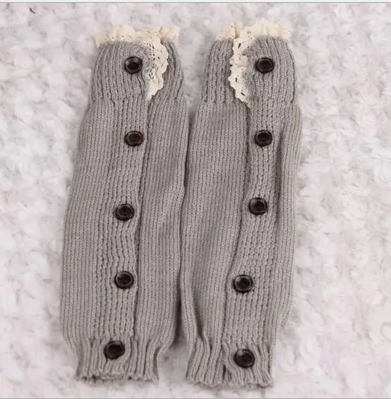 1 пара вязаные гетры с кружевом для маленьких девочек пуговицами можно носить как