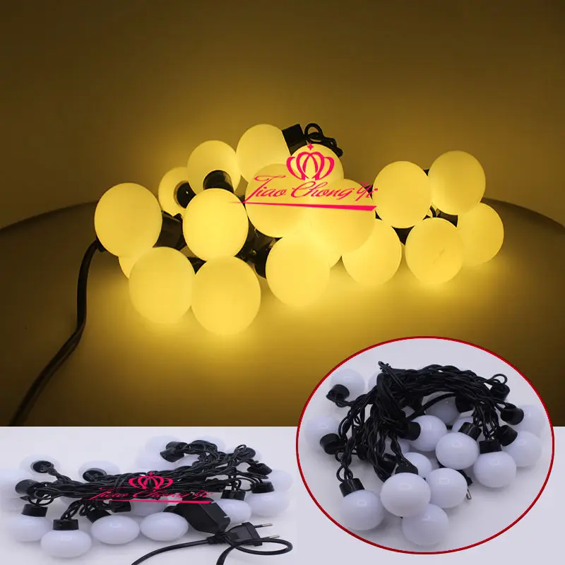 Рождественская светодиодная гирлянда с большим шариком 4 см 5 м 20