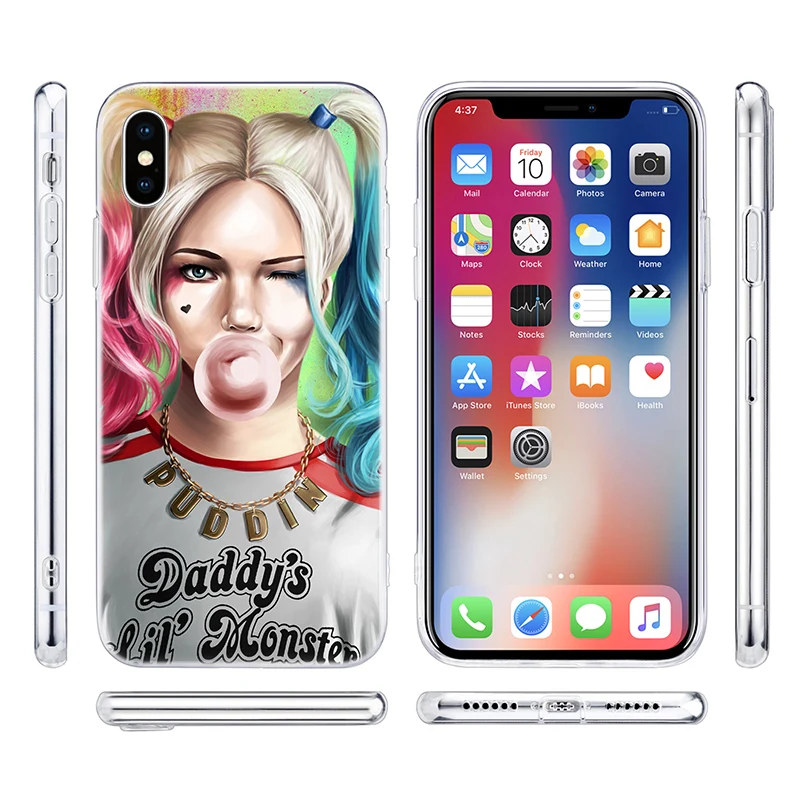 Горячий Джокер Харли Quin Мягкий силиконовый прозрачный чехол для Apple iPhone 11 Pro XS MAX XR X 7 8 Plus 6 6s Plus 5 5C 5S SE TPU чехол