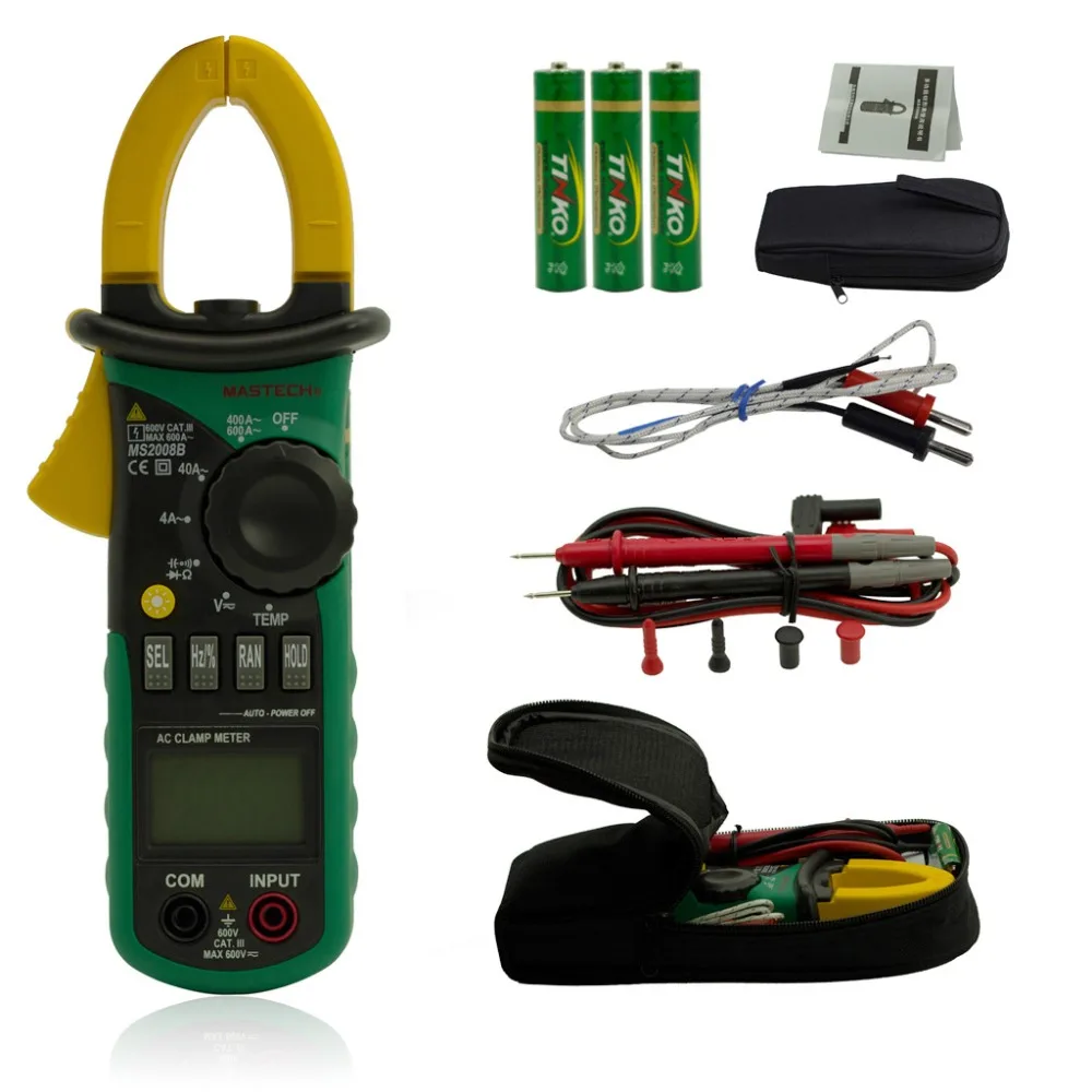 MASTECH MS2008B 3999 отсчетов цифровой мультиметр Ампер клещи токовые клещи AC/DC напряжение конденсатор сопротивление тестер