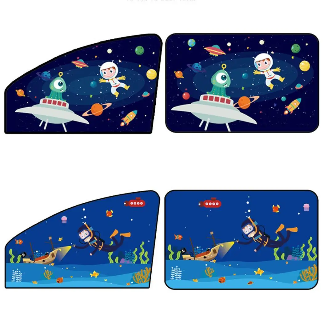 Магнитная Автомобильная боковая Солнцезащитная шторка милый мультфильм