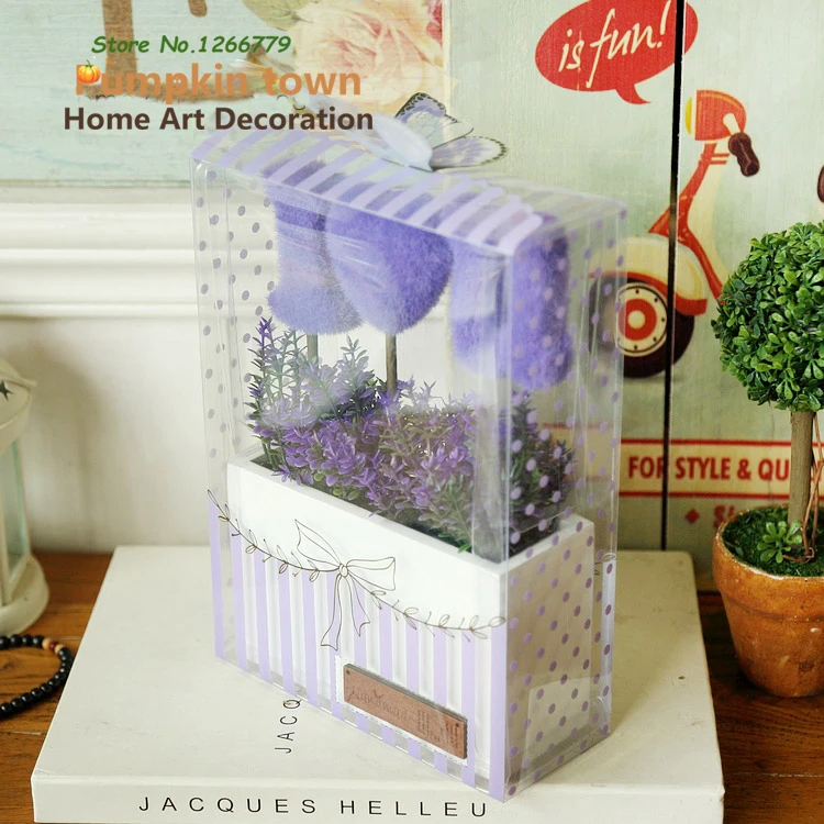 2018 Heartbeat Purple I Love You Flocking Arrangement Desktop Decoration Home Decor/Valentine's Day Gifts/Simulation Flower Set | Дом и