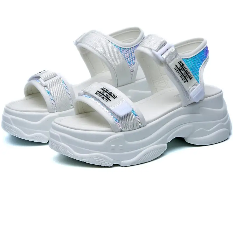 CPI 8CM High Platform Women's Sandals 2019 Fashion Summer Women Beach Chunky Sandal Casual Thick Soled Woman Shoes White A0-78 | Обувь
