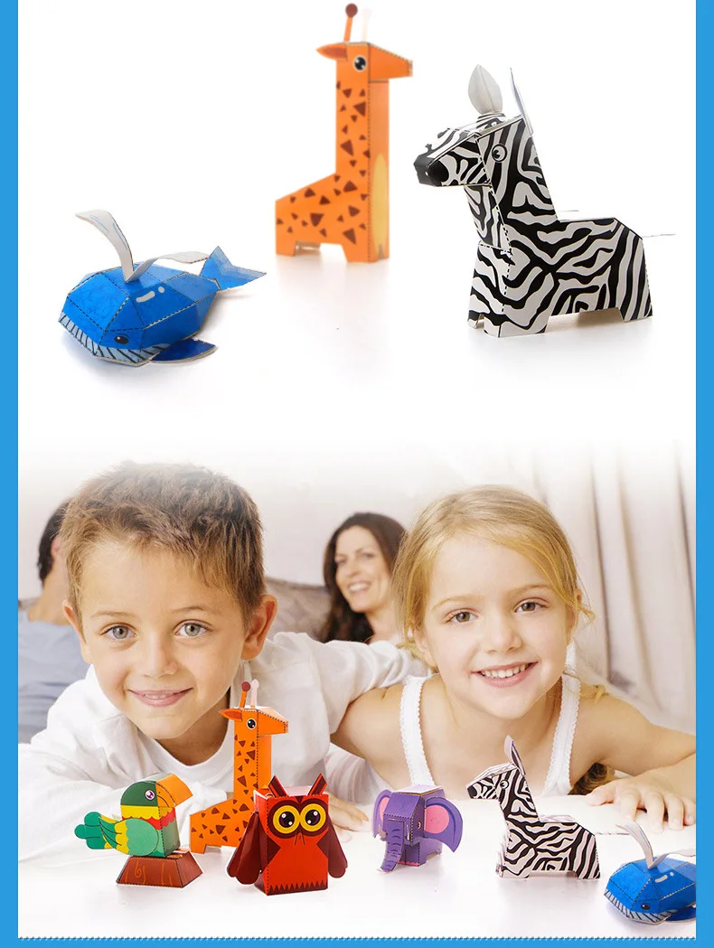 3D Φ craft для детей вырезанные фотообои с вырезами животных 12 шт./компл.|crafts for kids|craft