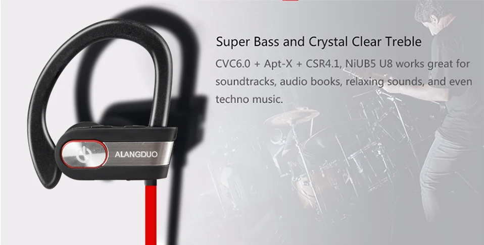 ALANGDUO G7 беспроводные наушники Bluetooth наушники IPX7 водонепроницаемые для спортивного телефона с микрофоном audifonos bluetooth