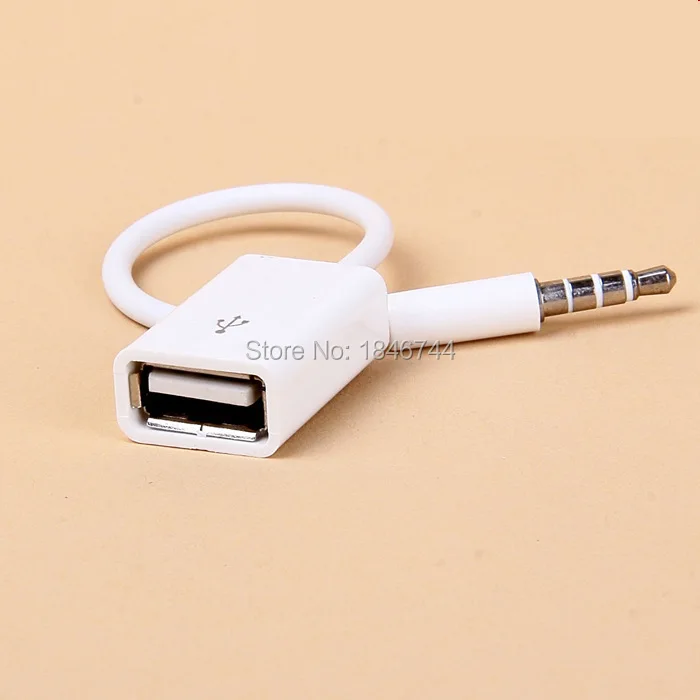 100 шт./лот 3.5 мм штекер автомобиля AUX аудио разъем Jack к USB Женский адаптер конвертер
