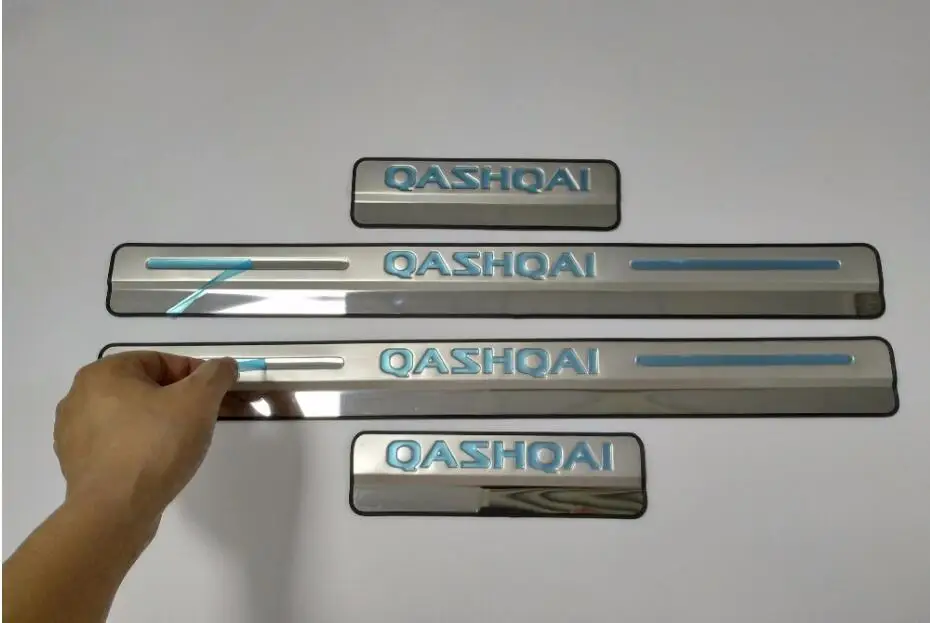 Для Nissan Qashqai j11 2007- накладка на дверной порог приветствуется защита педали из нержавеющей стали аксессуары для стайлинга автомобилей 4 шт